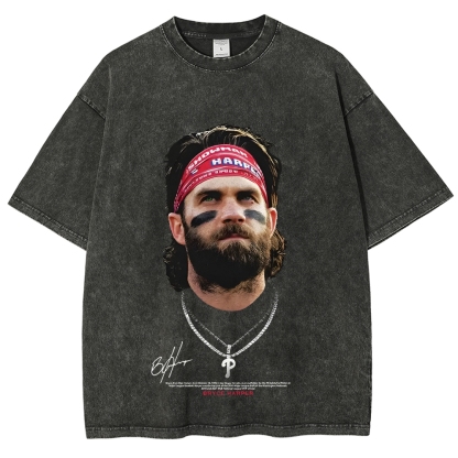 Unisex-Adult Ultra Cotton Washed T-Shirt Graphic BRYCE HARPER TEE 