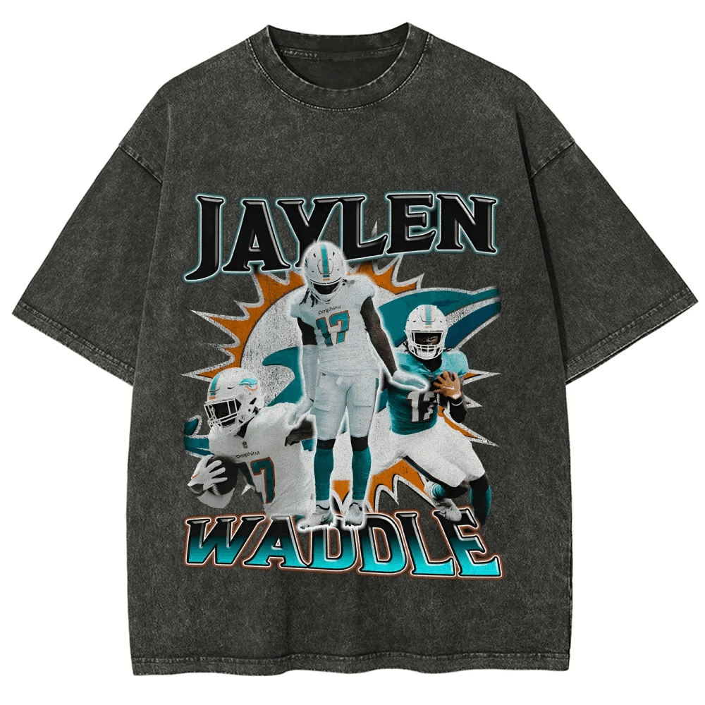Unisex-Adult Ultra Cotton Washed T-Shirt Graphic JAYLEN WADDLE TEE