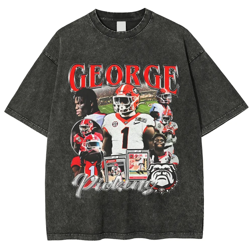 T-Shirt GEORGE PICKENS - UGA TEE Unisex-Adult Cotton Washed | TIDESENCE