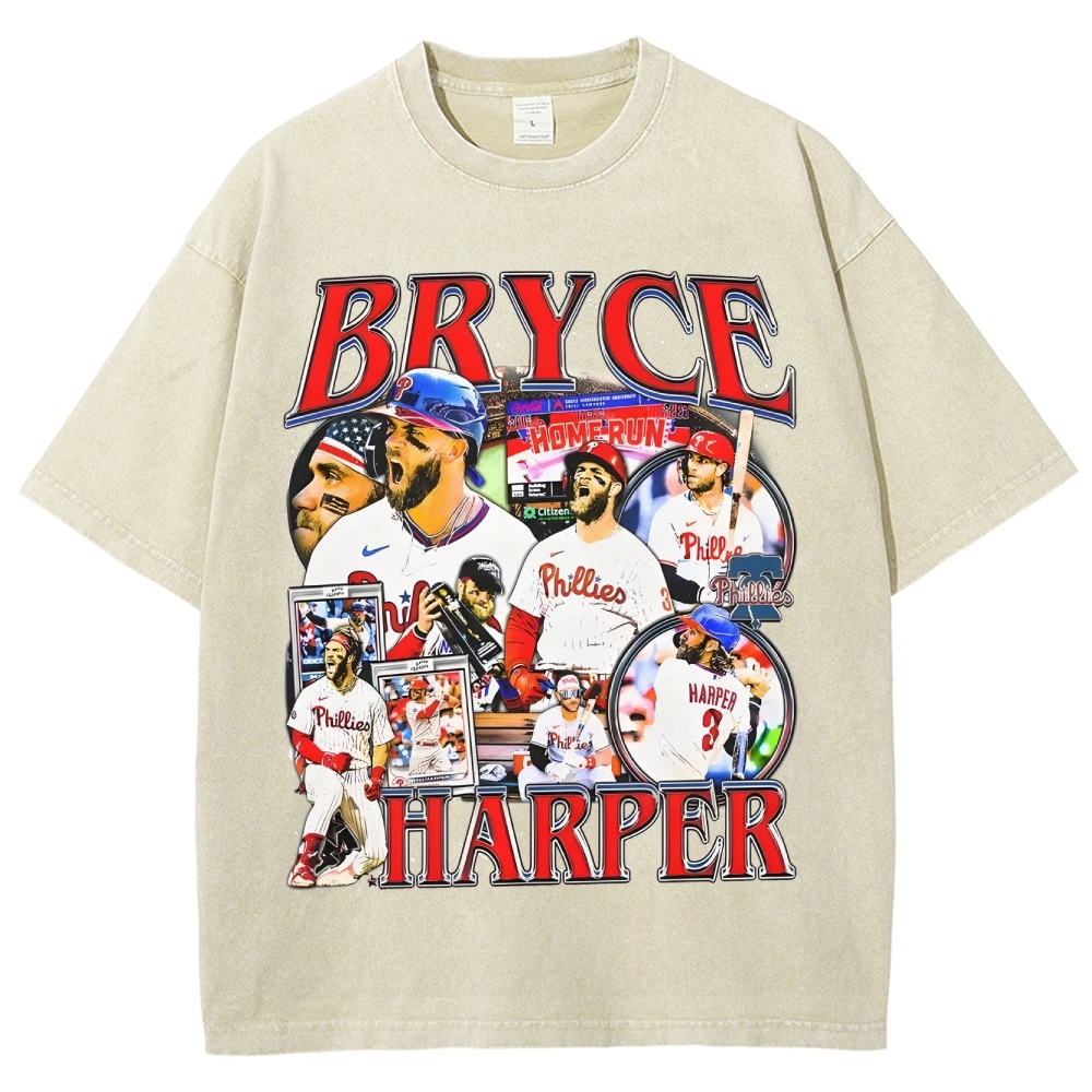 Unisex-Adult Ultra Cotton Washed T-Shirt Graphic  BRYCE HARPER 2 TEE 