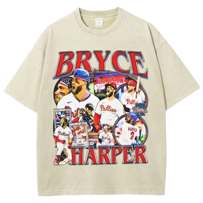 Unisex-Adult Ultra Cotton Washed T-Shirt Graphic  BRYCE HARPER 2 TEE 