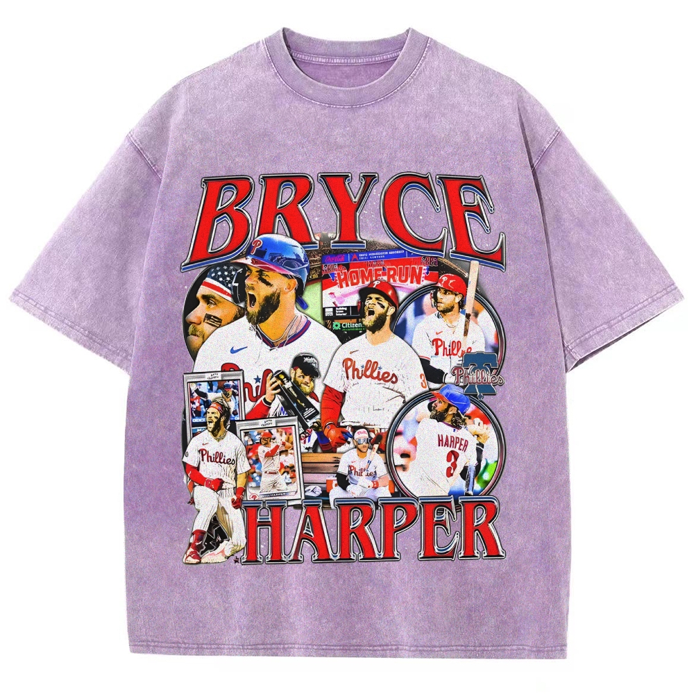 Unisex-Adult Ultra Cotton Washed T-Shirt Graphic  BRYCE HARPER 2 TEE 