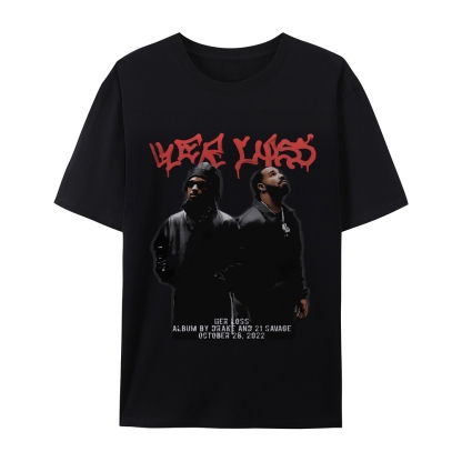 T-Shirt  21 Savage & Drake TEE Casual Short Sleeve Rap Music | TIDESENCE