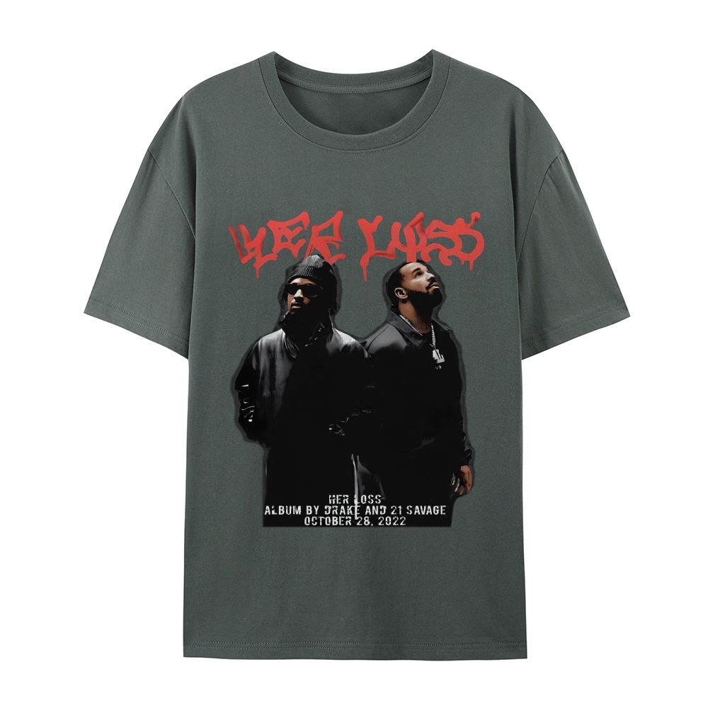 T-Shirt  21 Savage & Drake TEE Casual Short Sleeve Rap Music | TIDESENCE