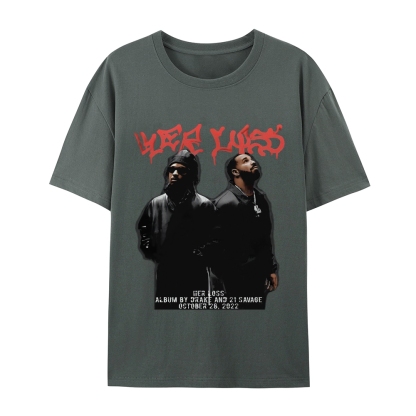 T-Shirt  21 Savage & Drake TEE Casual Short Sleeve Rap Music | TIDESENCE