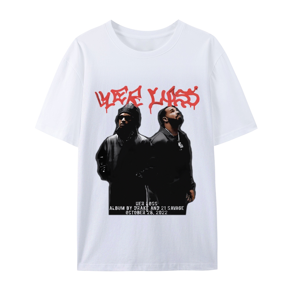 T-Shirt  21 Savage & Drake TEE Casual Short Sleeve Rap Music | TIDESENCE