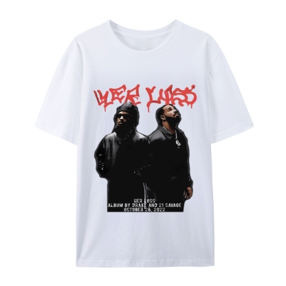 T-Shirt  21 Savage & Drake TEE Casual Short Sleeve Rap Music | TIDESENCE