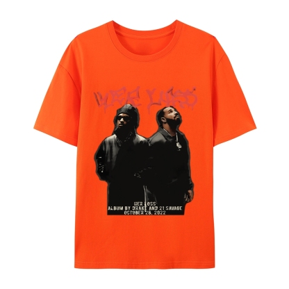 T-Shirt  21 Savage & Drake TEE Casual Short Sleeve Rap Music | TIDESENCE