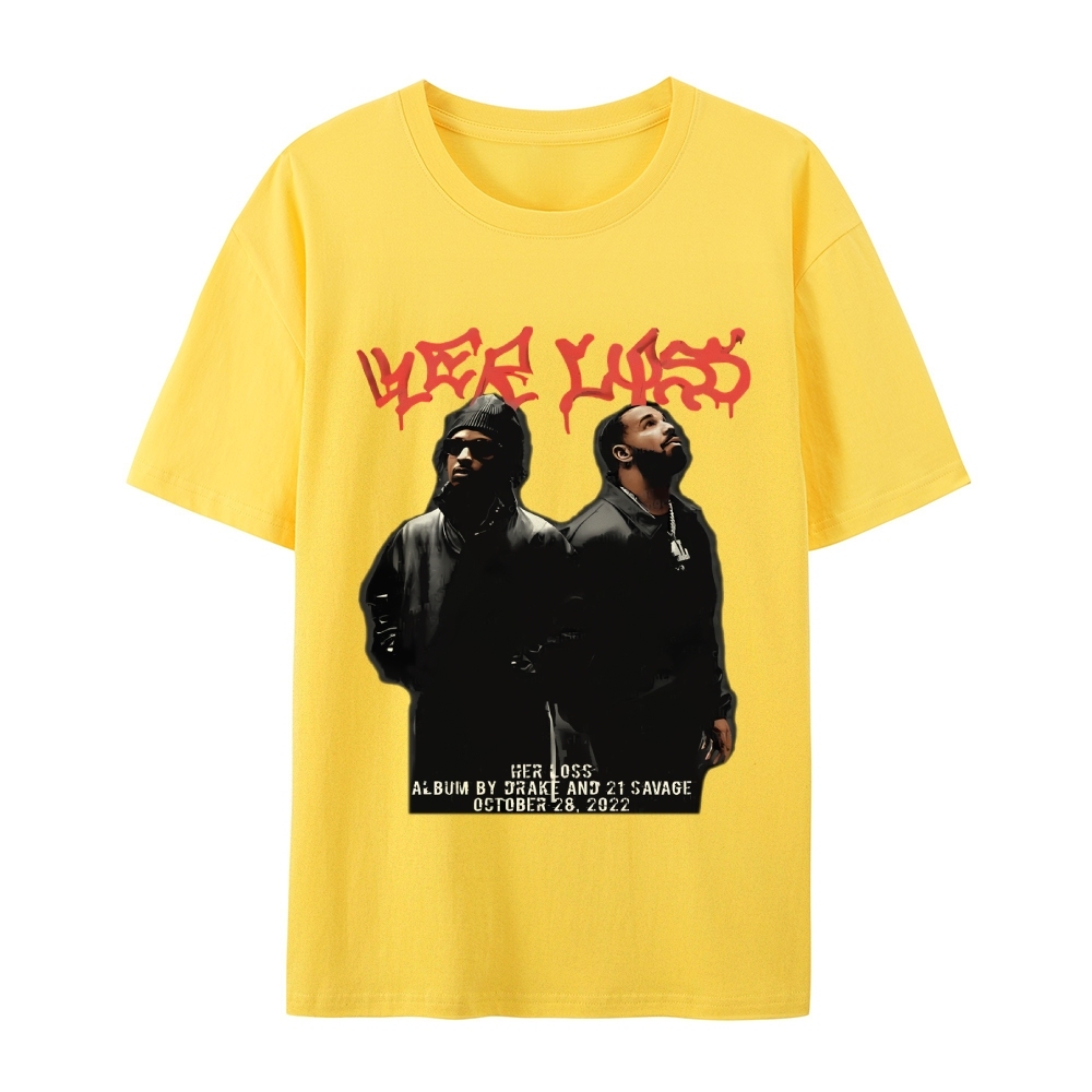 T-Shirt  21 Savage & Drake TEE Casual Short Sleeve Rap Music | TIDESENCE