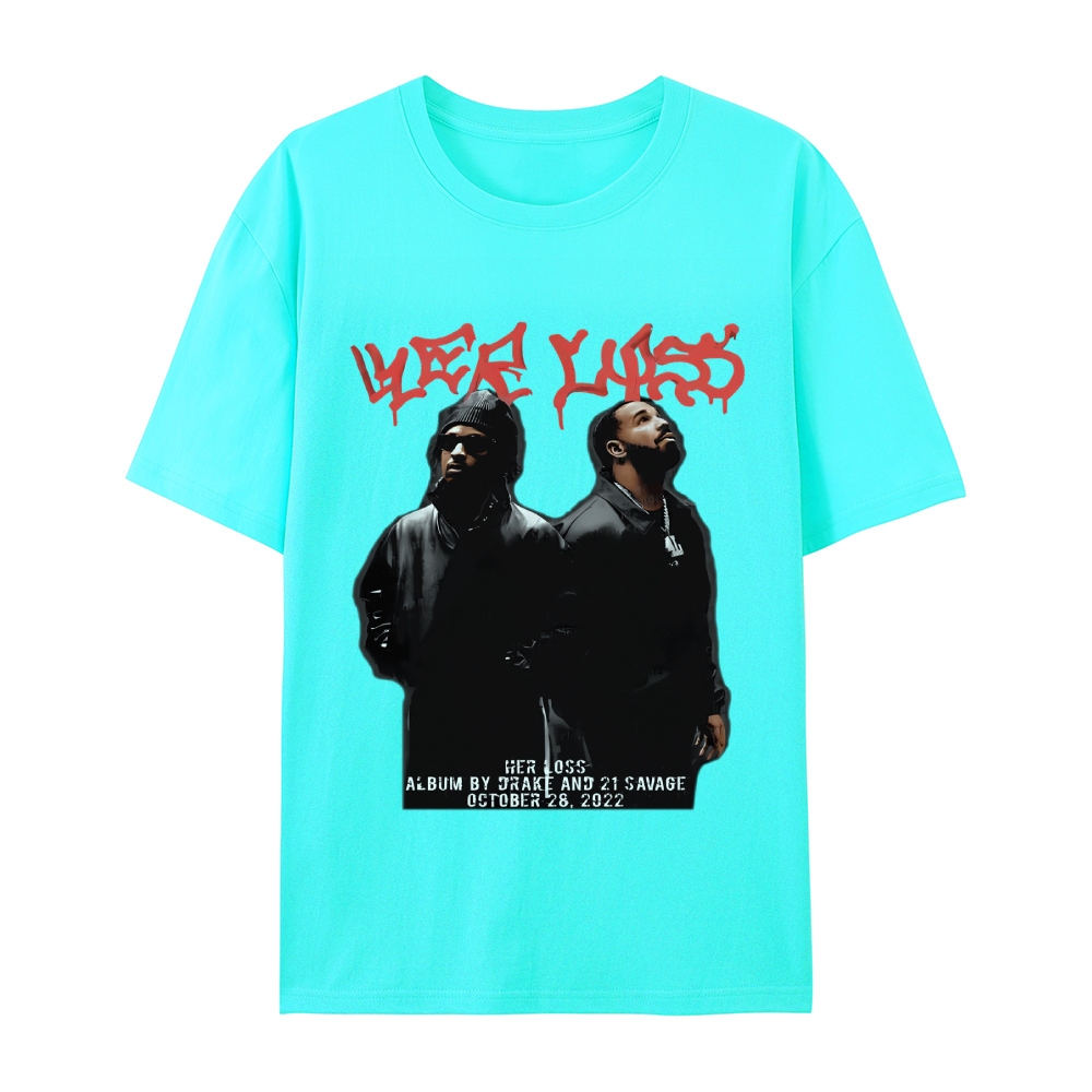 T-Shirt  21 Savage & Drake TEE Casual Short Sleeve Rap Music | TIDESENCE