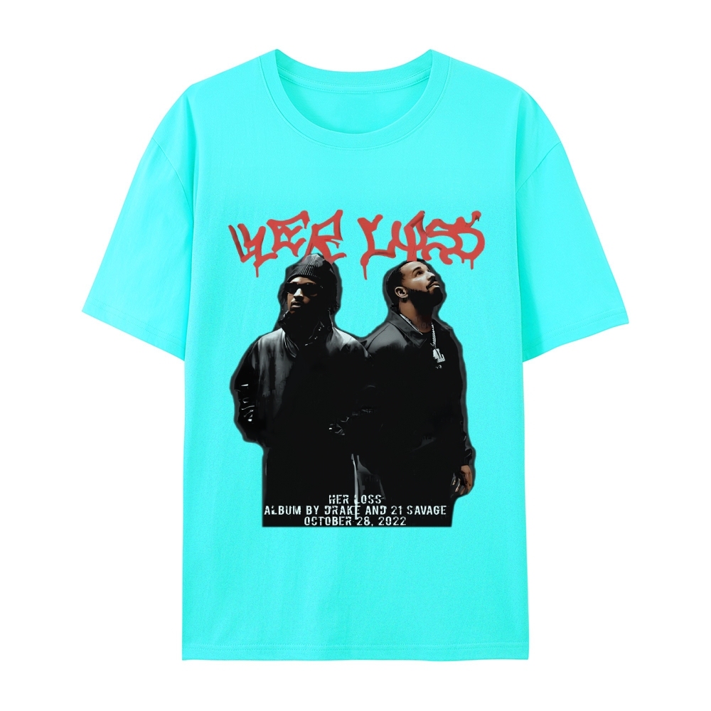 T-Shirt  21 Savage & Drake TEE Casual Short Sleeve Rap Music | TIDESENCE