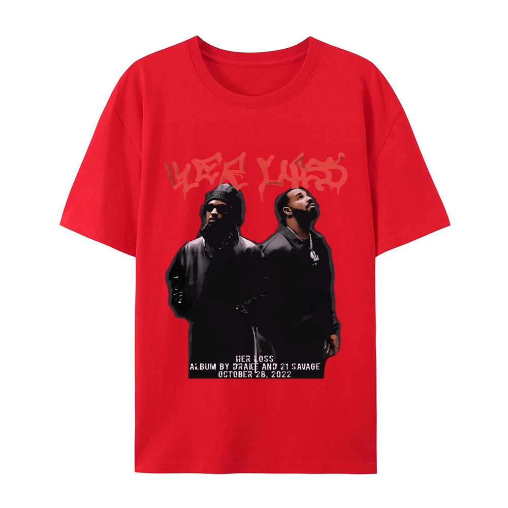 T-Shirt  21 Savage & Drake TEE Casual Short Sleeve Rap Music | TIDESENCE