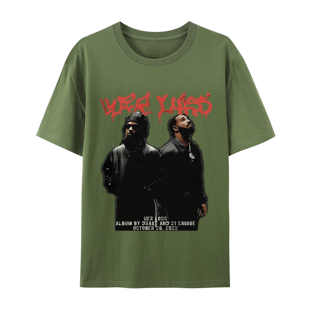 T-Shirt  21 Savage & Drake TEE Casual Short Sleeve Rap Music | TIDESENCE