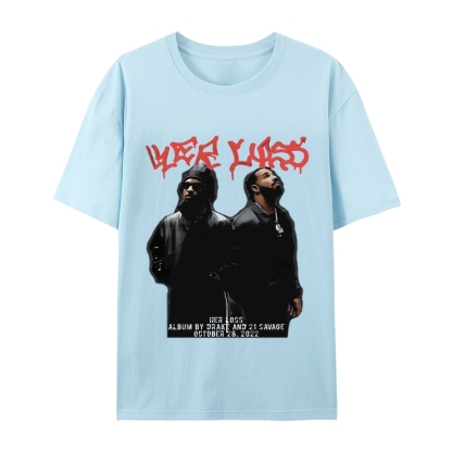 T-Shirt  21 Savage & Drake TEE Casual Short Sleeve Rap Music | TIDESENCE