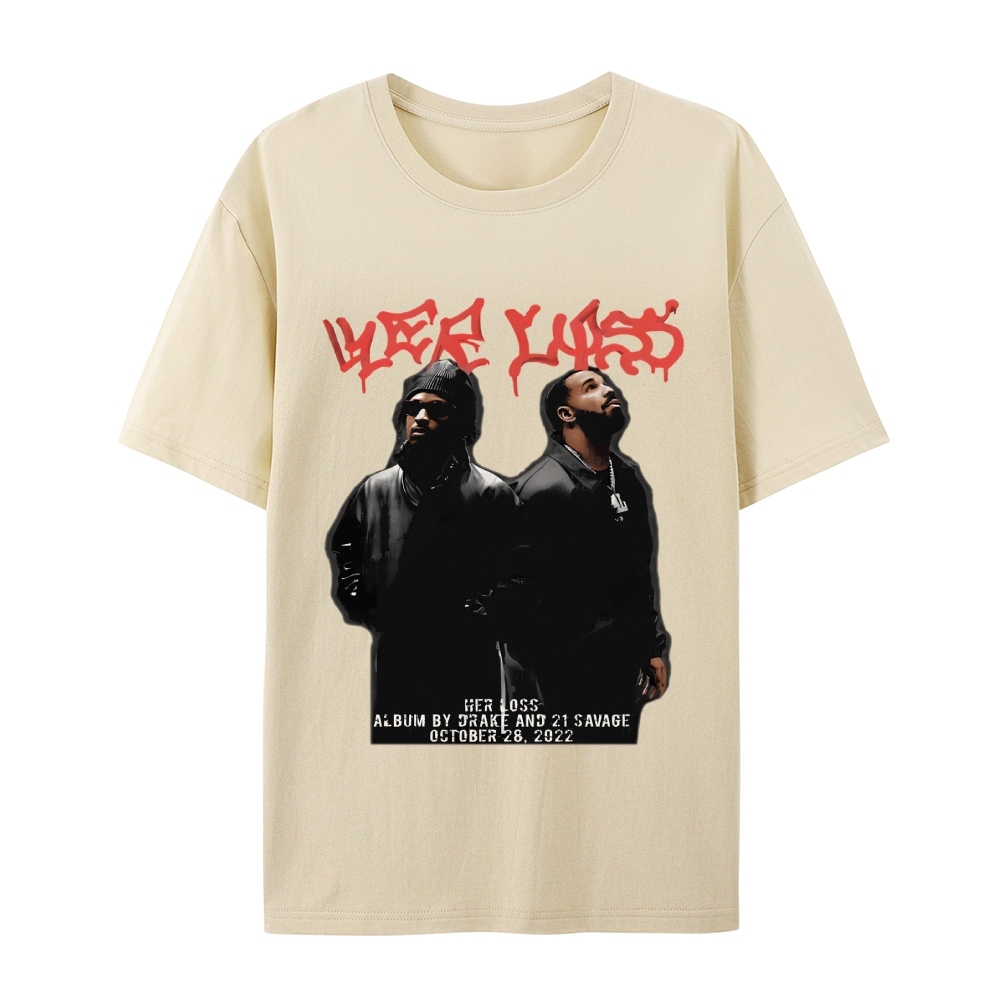 T-Shirt  21 Savage & Drake TEE Casual Short Sleeve Rap Music | TIDESENCE