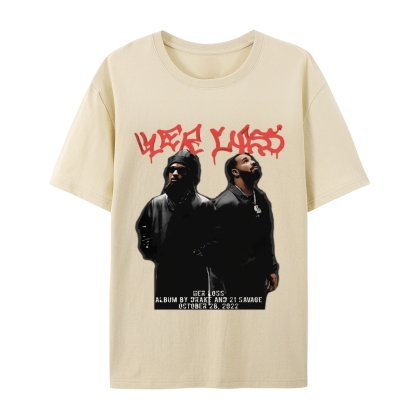 T-Shirt  21 Savage & Drake TEE Casual Short Sleeve Rap Music | TIDESENCE