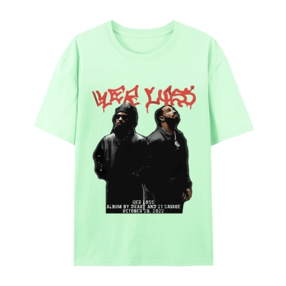 T-Shirt  21 Savage & Drake TEE Casual Short Sleeve Rap Music | TIDESENCE