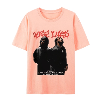 T-Shirt  21 Savage & Drake TEE Casual Short Sleeve Rap Music | TIDESENCE
