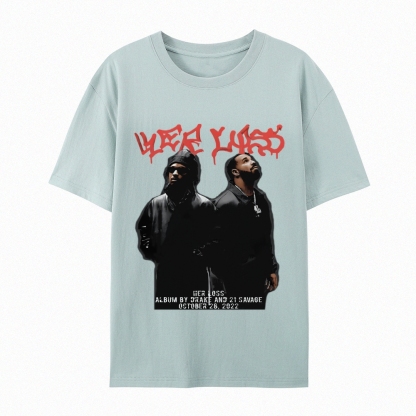T-Shirt  21 Savage & Drake TEE Casual Short Sleeve Rap Music | TIDESENCE