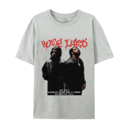 T-Shirt  21 Savage & Drake TEE Casual Short Sleeve Rap Music | TIDESENCE