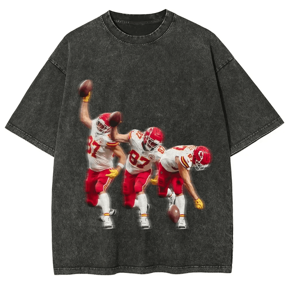T-Shirt Kansas City Chiefs Unisex Fit Washed TEE Crew Neck | TIDESENCE