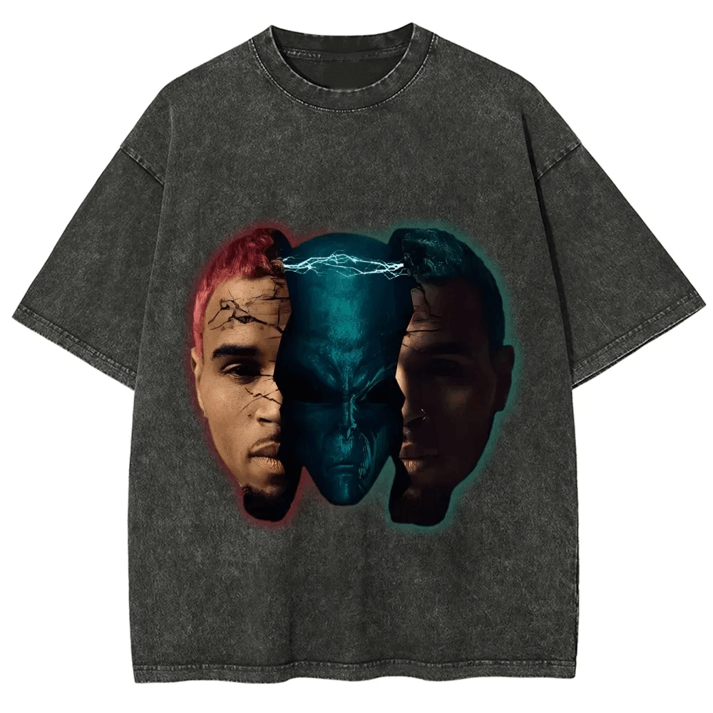 T-Shirt Chris Brown Unisex Fit Washed Daily Outdoor Sports | TIDESENCE
