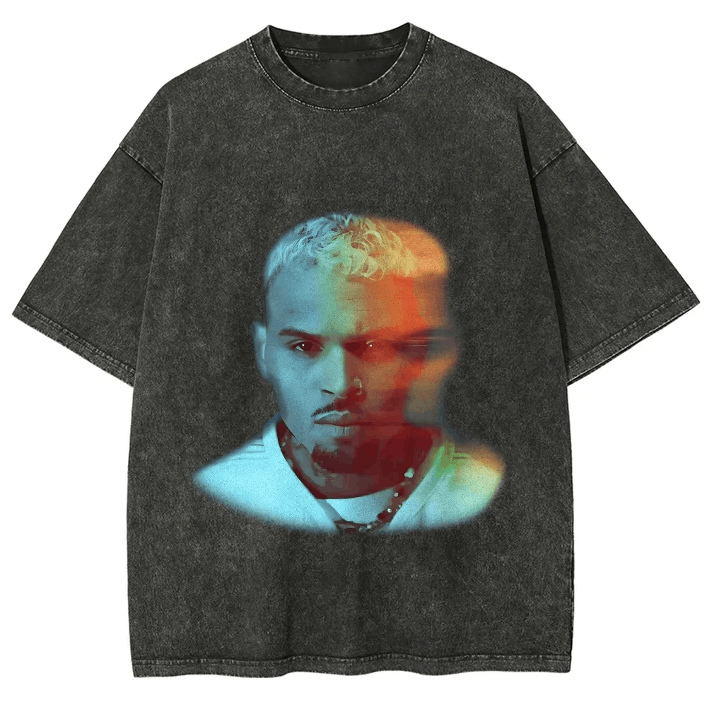 T-Shirt Chris Brown Unisex Fit Washed Daily Outdoor Sports | TIDESENCE