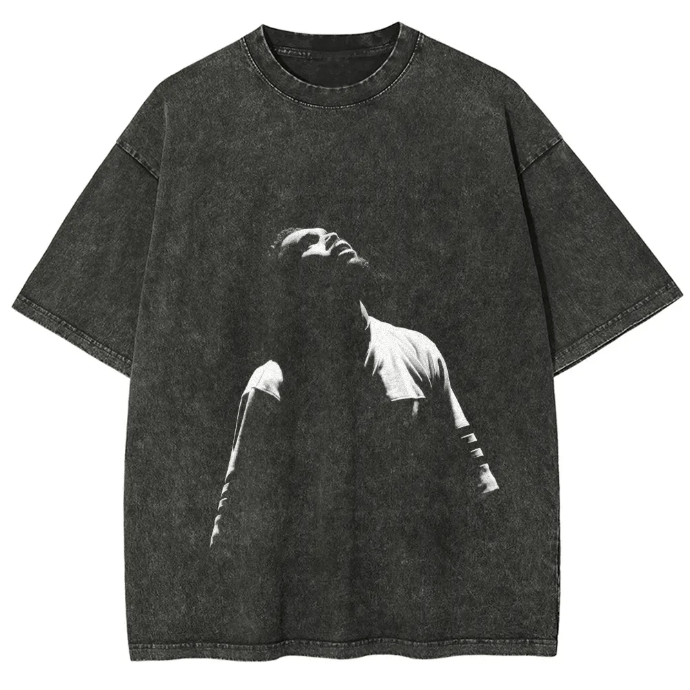 T-Shirt Chris Brown Unisex Fit Washed Daily Outdoor Sports | TIDESENCE