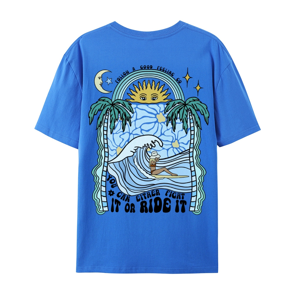 Unisex Surf Beach Casual Short Sleeve T-Shirt