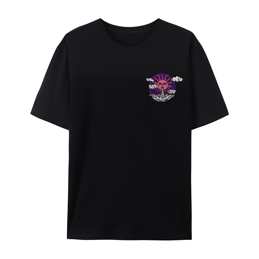 Casual Crew Neck Hippie Sun T-Shirt