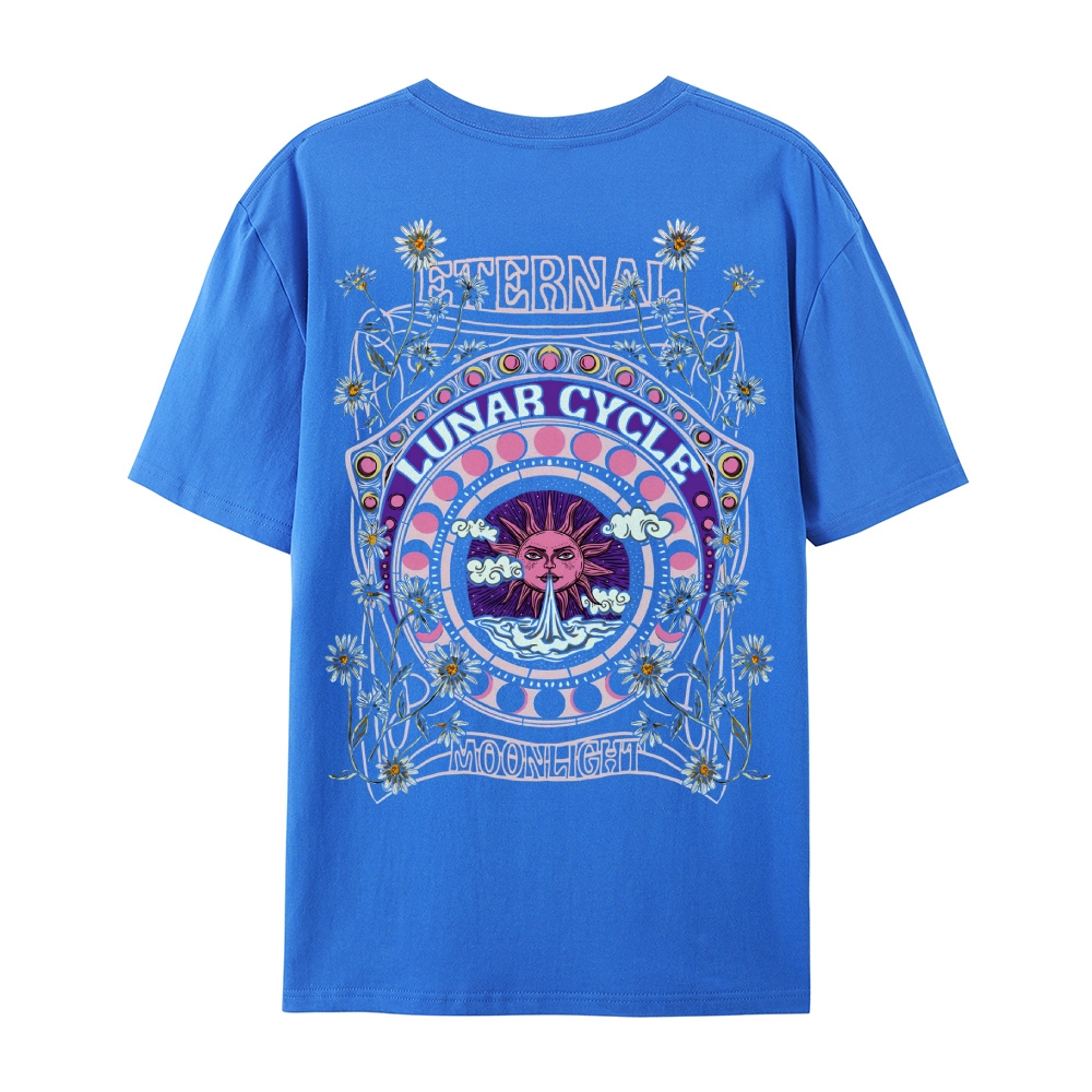 Casual Crew Neck Hippie Sun T-Shirt