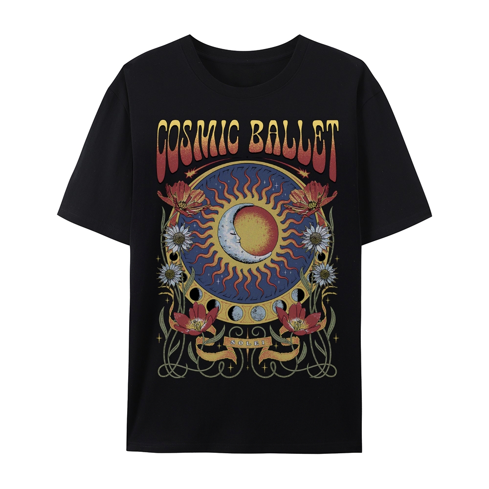Cotton T-Shirt | Hippie Sun Unisex Casual Short Sleeve | TIDESENCE
