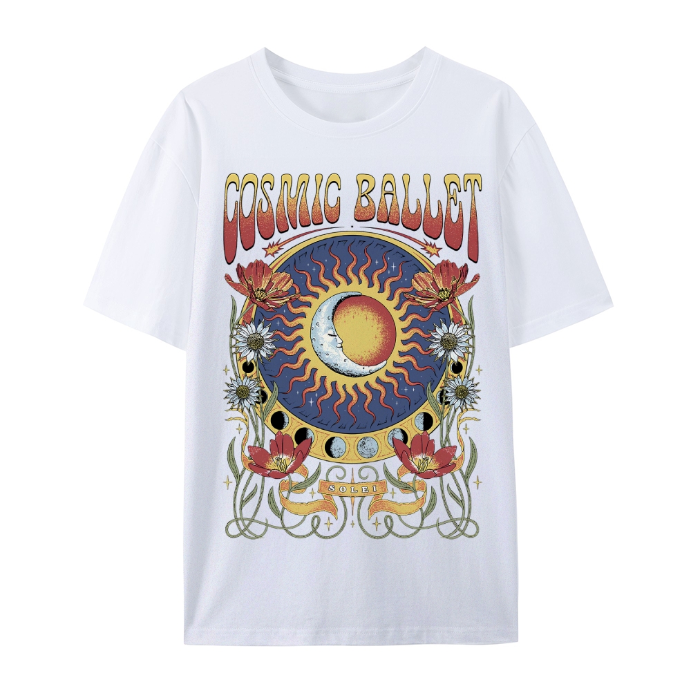 Cotton T-Shirt | Hippie Sun Unisex Casual Short Sleeve | TIDESENCE
