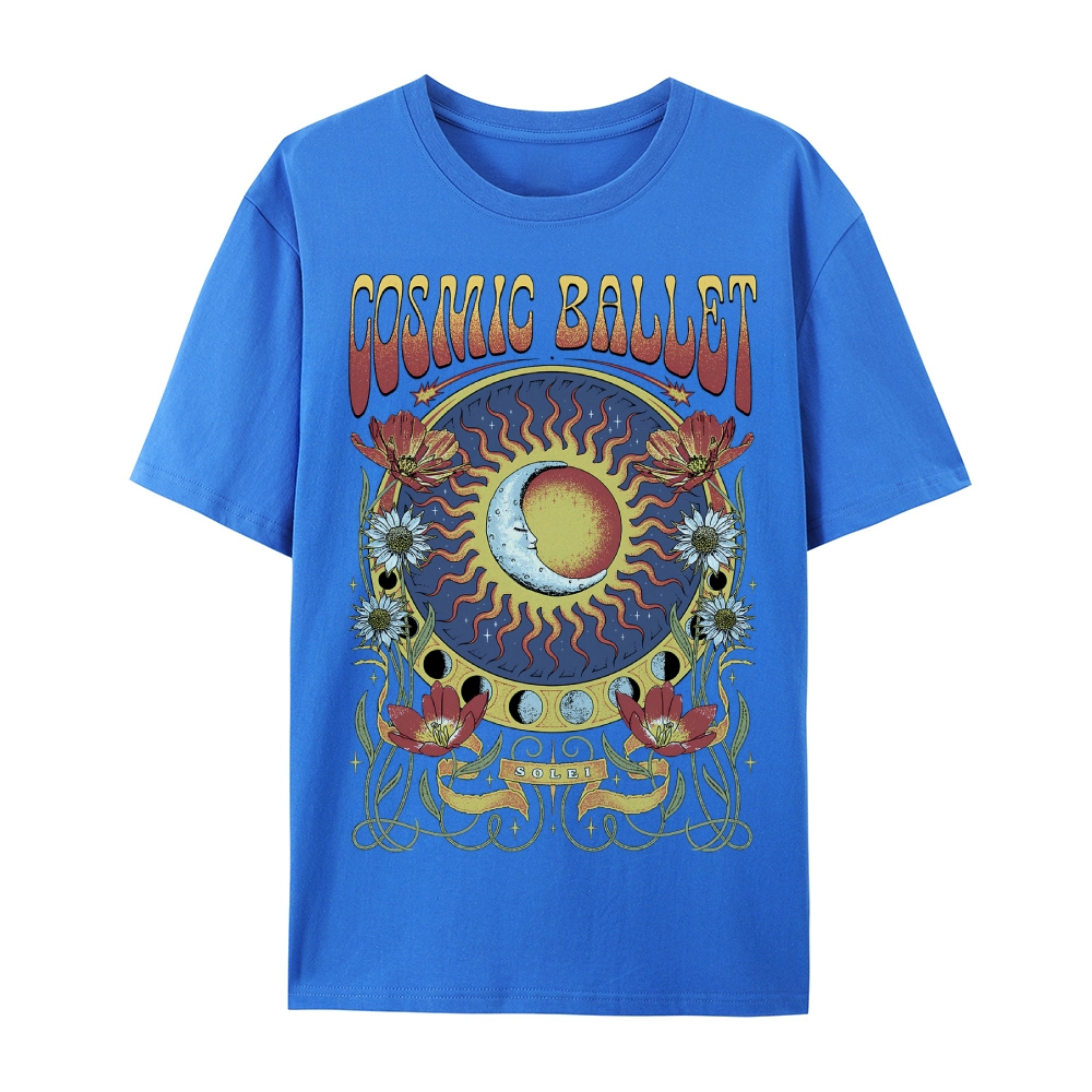 Cotton T-Shirt | Hippie Sun Unisex Casual Short Sleeve | TIDESENCE