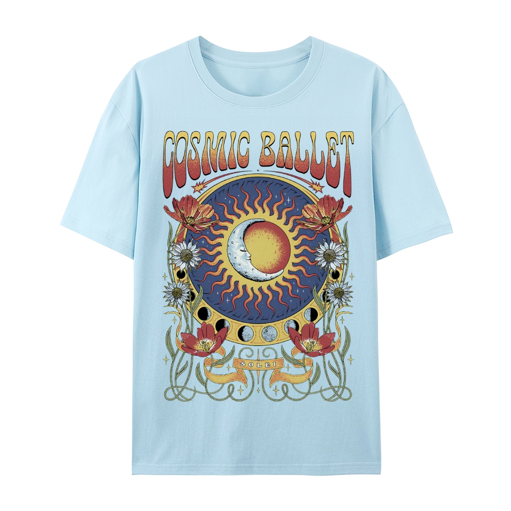 Cotton T-Shirt | Hippie Sun Unisex Casual Short Sleeve | TIDESENCE