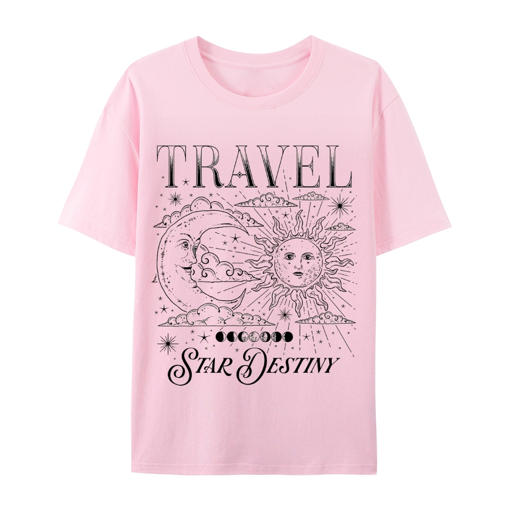 Cotton T-Shirt | Hippie Sun Casual Short Sleeve TEE | TIDESENCE