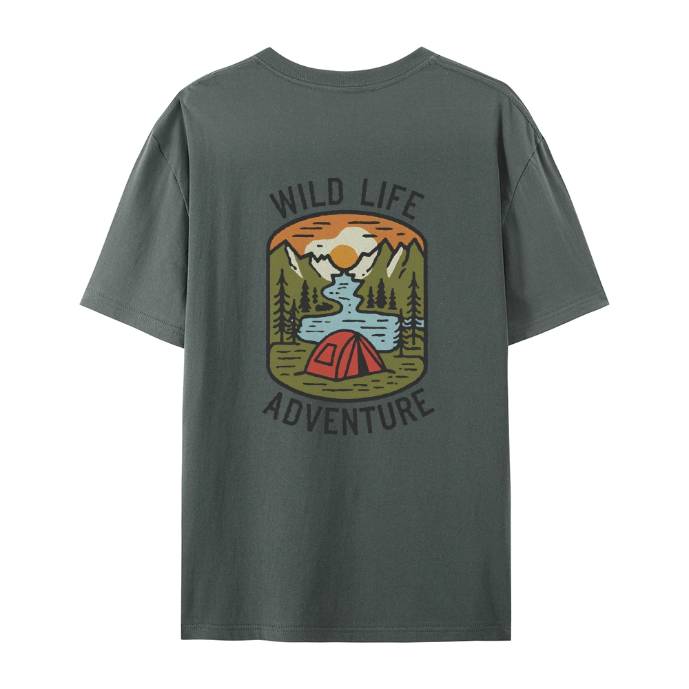 Cotton T-Shirt | Wild Life Adventure Casual Short Sleeve TEE | TIDESENCE