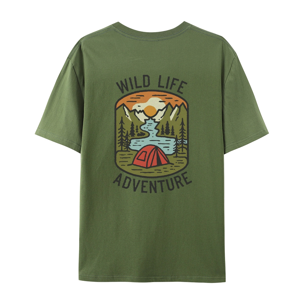 Cotton T-Shirt | Wild Life Adventure Casual Short Sleeve TEE | TIDESENCE