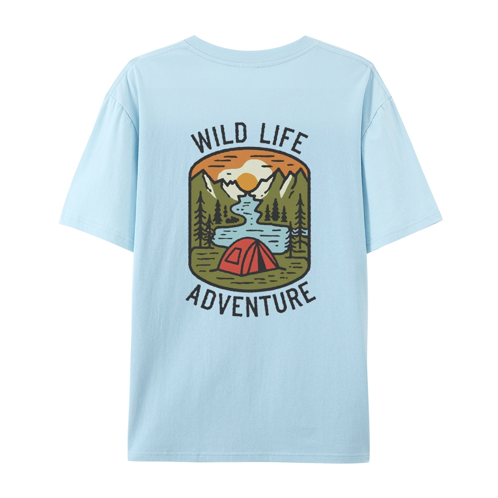 Cotton T-Shirt | Wild Life Adventure Casual Short Sleeve TEE | TIDESENCE