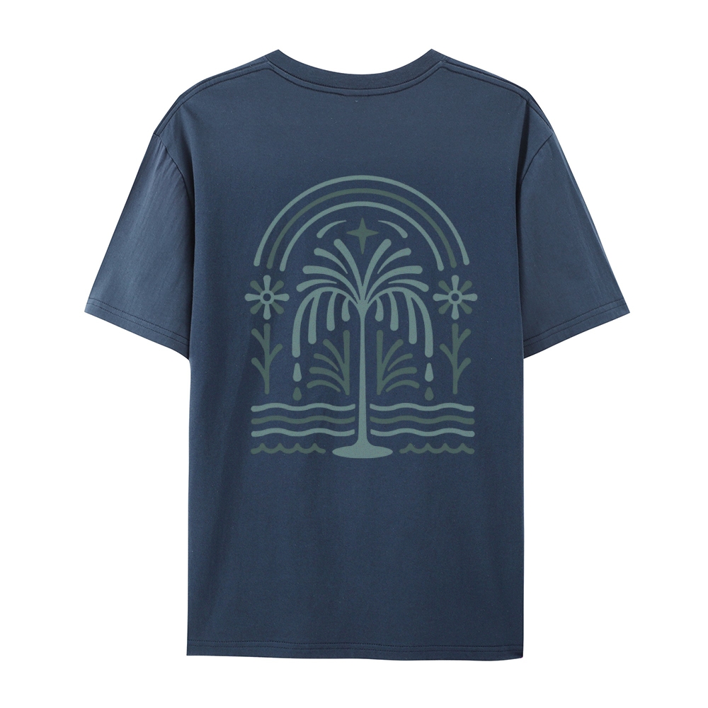Cotton T-Shirt | Forest Casual Short Sleeve TEE | TIDESENCE