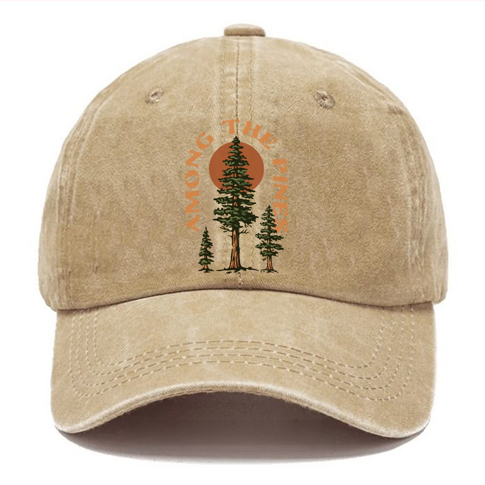 Baseball Cap | Forest Among The Pines Vintage Washed Cap | TIDESENCE