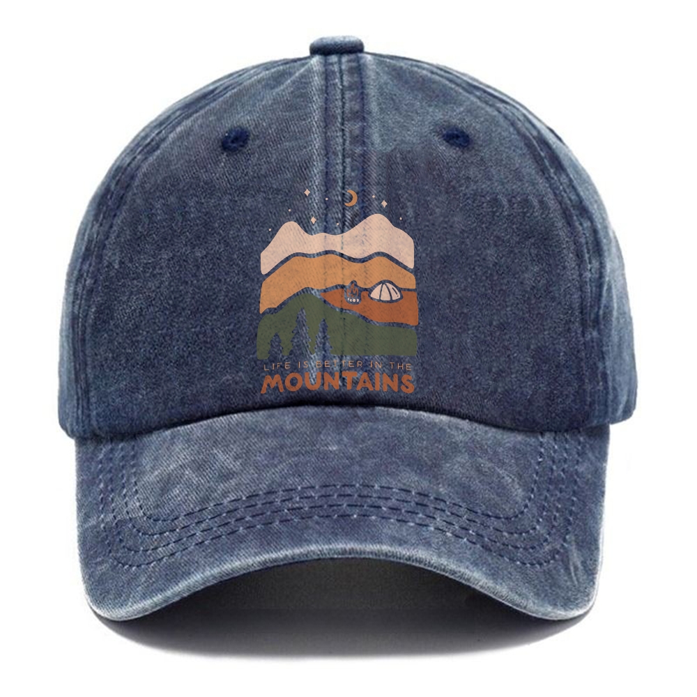 Baseball Cap | Landscape Life In The Mountains Vintage Washed Cap | TIDESENCE