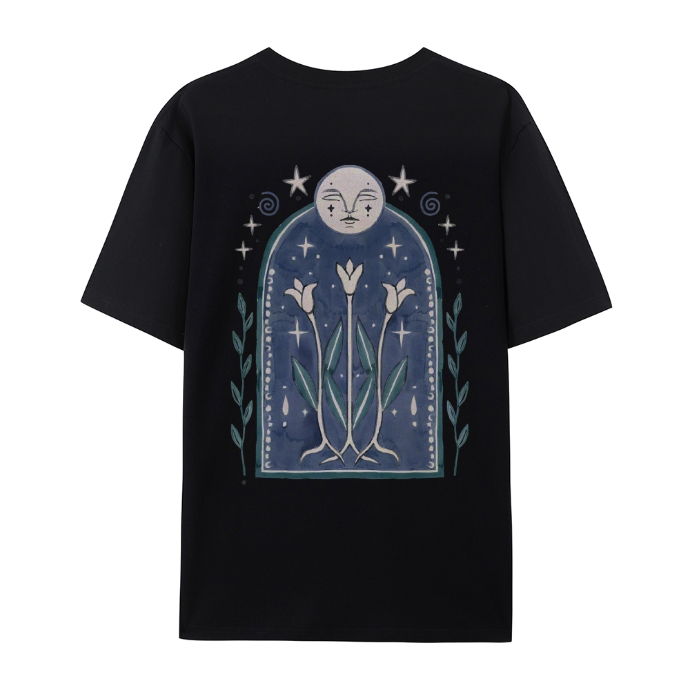 Cotton T-Shirt | Hippie Sun Casual Short Sleeve TEE | TIDESENCE
