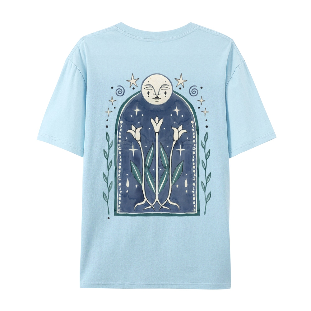 Cotton T-Shirt | Hippie Sun Casual Short Sleeve TEE | TIDESENCE