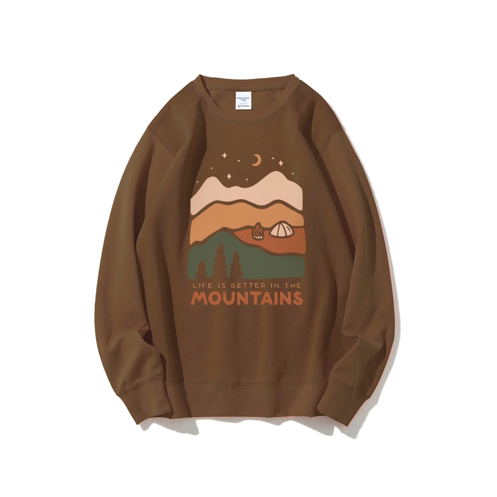 Sweatshirt | Landscape Mountains Casual Crewneck Sweatshirt | TIDESENCE