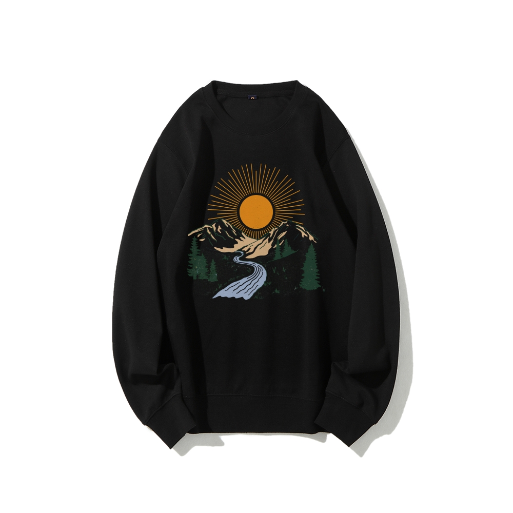 Sweatshirt | Landscape Casual Crewneck Sweatshirt | TIDESENCE