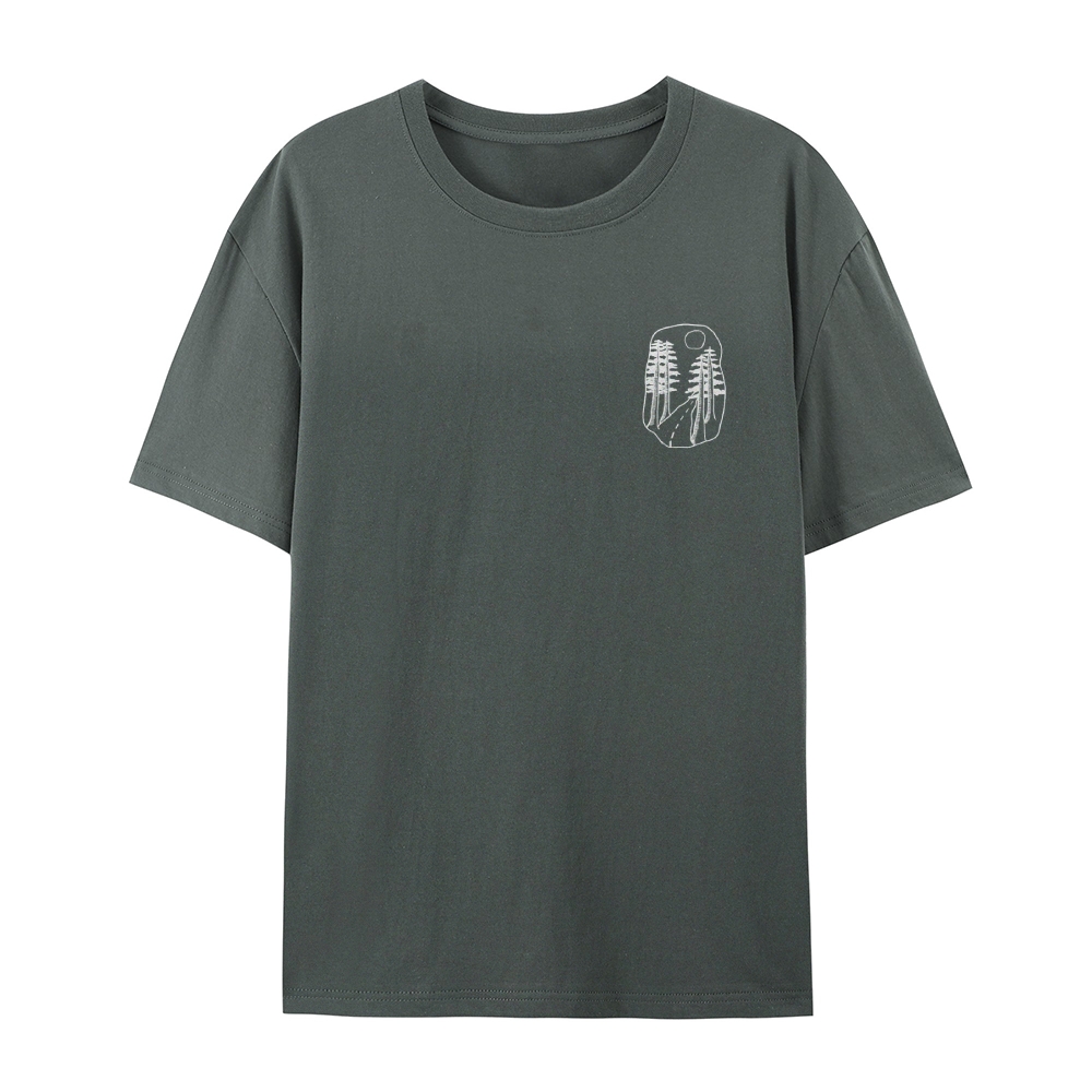 Cotton T-Shirt | Forest Casual Short Sleeve TEE | TIDESENCE