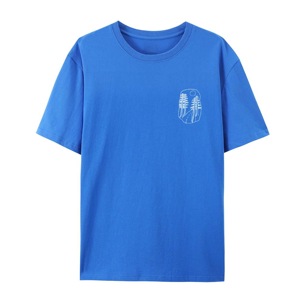 Cotton T-Shirt | Forest Casual Short Sleeve TEE | TIDESENCE