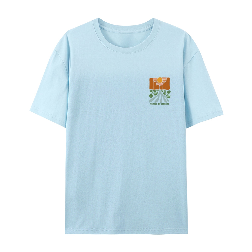 Cotton T-Shirt | Trails Of Library Casual Short Sleeve TEE | TIDESENCE