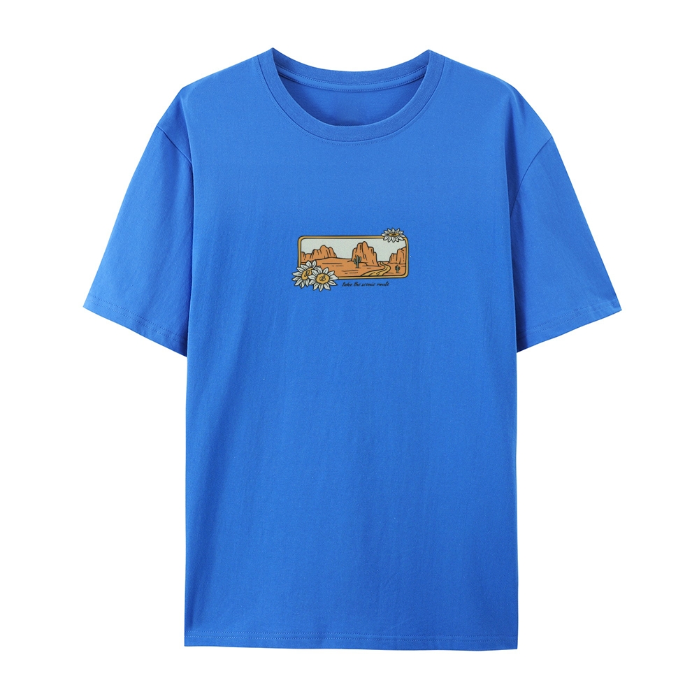 Cotton T-Shirt | Landscape Casual Short Sleeve T-Shirt | TIDESENCE